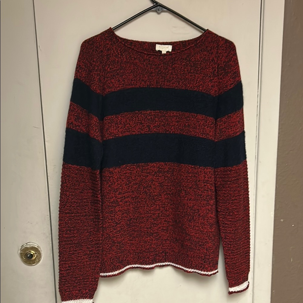Escada Red and blue Striped Crew Neck Sweater